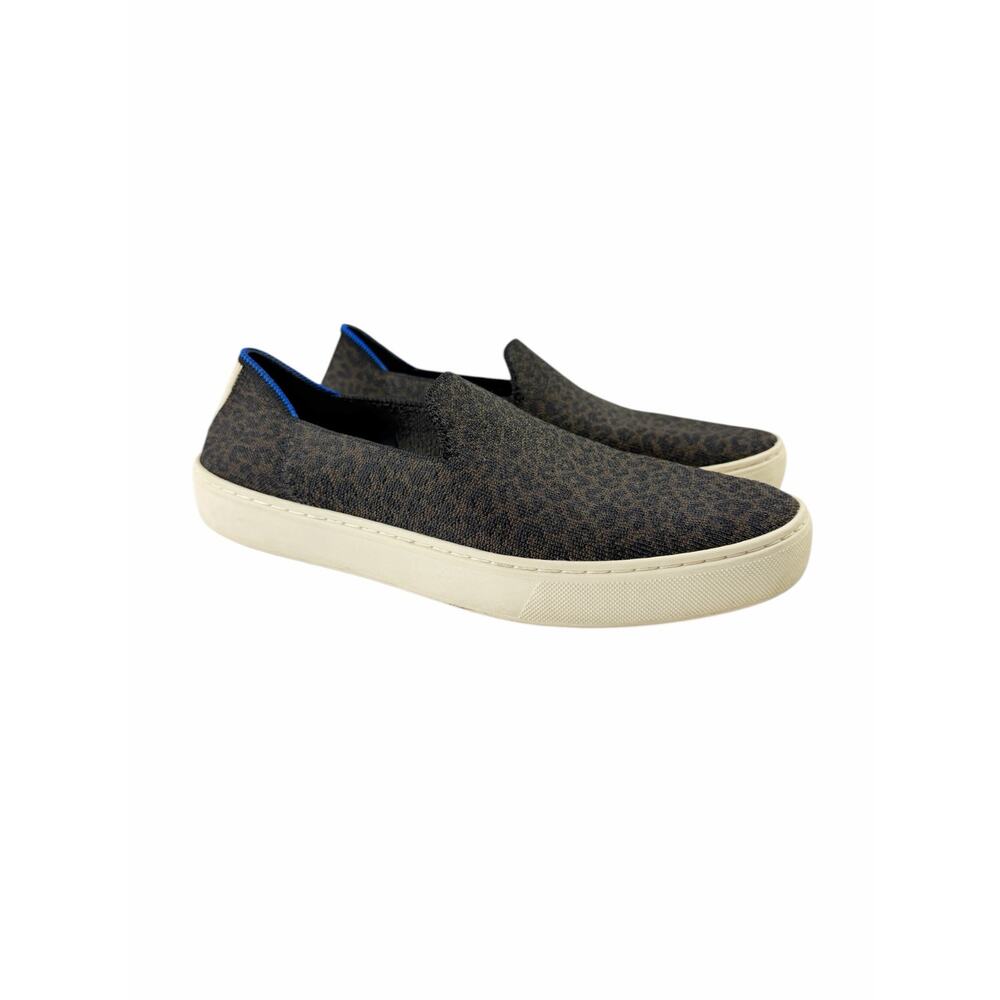 Rothy’s The Sneaker Espresso Spot Leopard Print Slip On Loafers Women’s Size 9